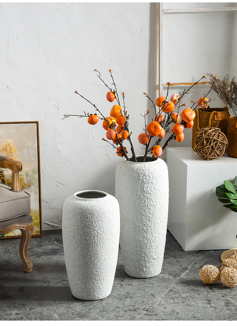 Ground vases, flower arrangement sitting room adornment I and contracted white creative home vase Nordic furnishing articles pottery restoring ancient ways