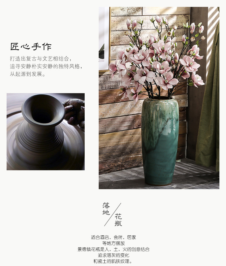 Vase furnishing articles flower arranging large sitting room ground jingdezhen ceramic checking contracted Nordic artical Vase