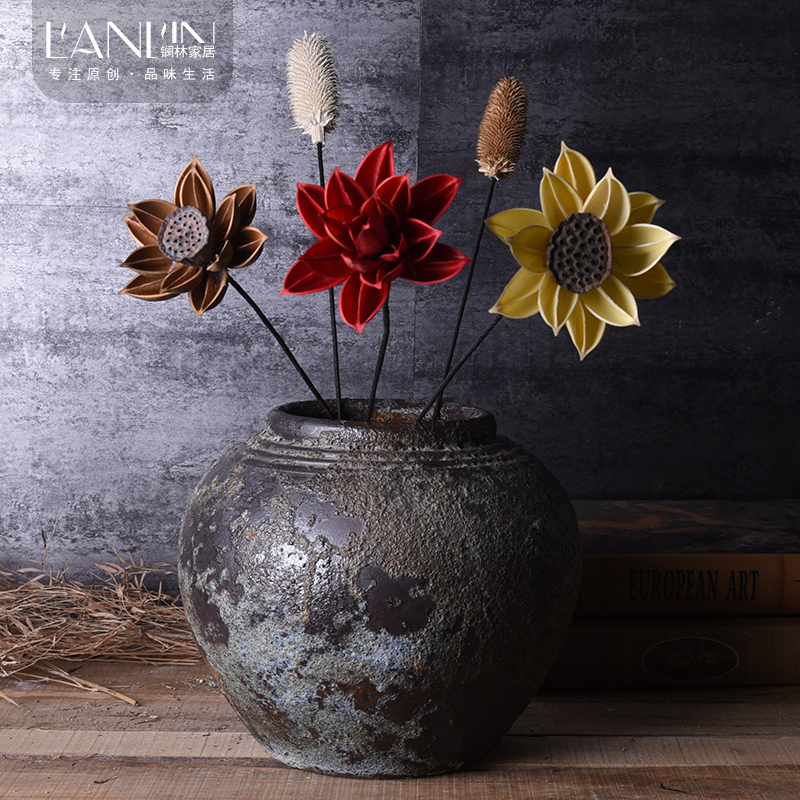 Restore ancient ways do old manual coarse some ceramic jar jar can flower, flower vases, flower pot home furnishing articles adornment of a home stay facility