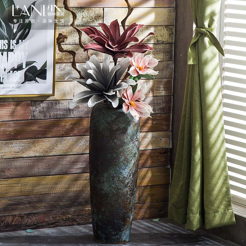 Do old ceramic restoring ancient ways of large vase sitting room place coarse pottery vase simulation flower arranging flowers large bottle for the hotel