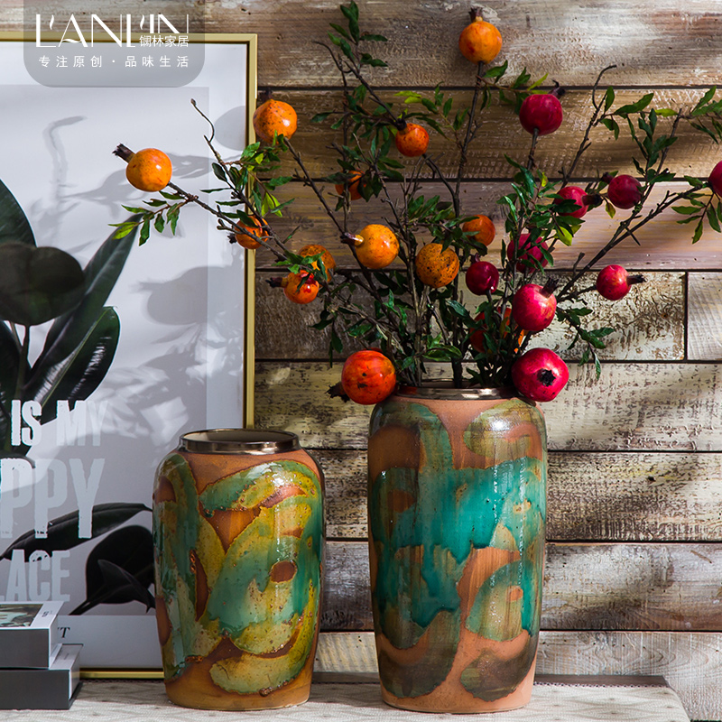 Ceramic vase American pastoral restoring ancient ways I and contracted sitting room desktop furnishing articles in the dried flowers creative jar