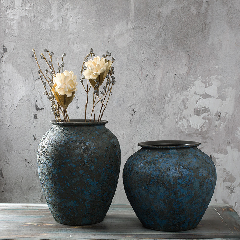 Jingdezhen ceramic POTS coarse pottery to restore ancient ways do old dried flower vase furnishing articles sitting room flower arranging creative household ornaments