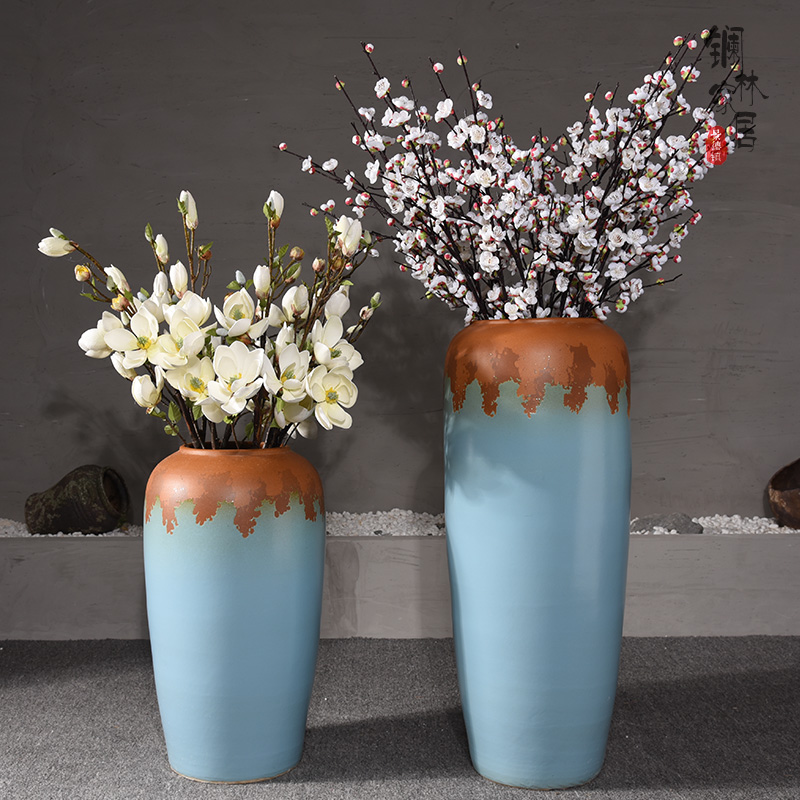 Jingdezhen ceramic European - style hotel villa porch sitting room of large vase flower flower decoration flower arranging furnishing articles