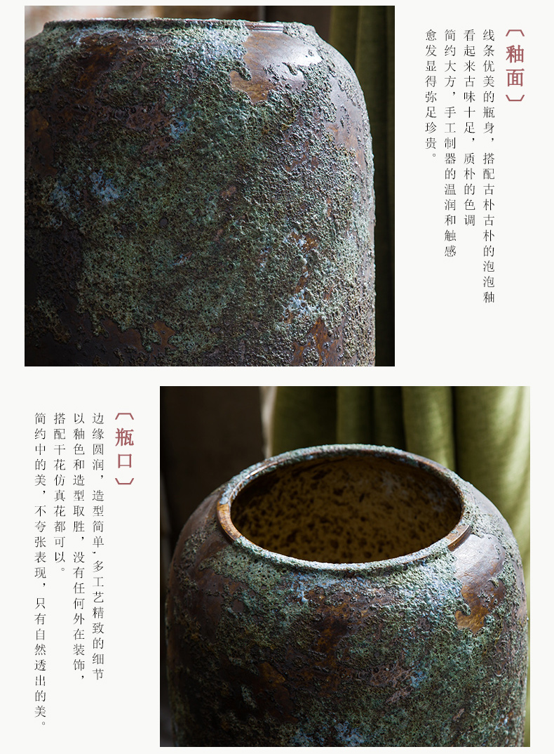 Do old ceramic restoring ancient ways of large vase sitting room place coarse pottery vase simulation flower arranging flowers large bottle for the hotel