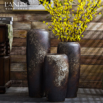 Retro Nostalgia Vase Chinese Artisan American Nordic Style Floor Large Vase Living Room Decoration Pendulum ceramic jar