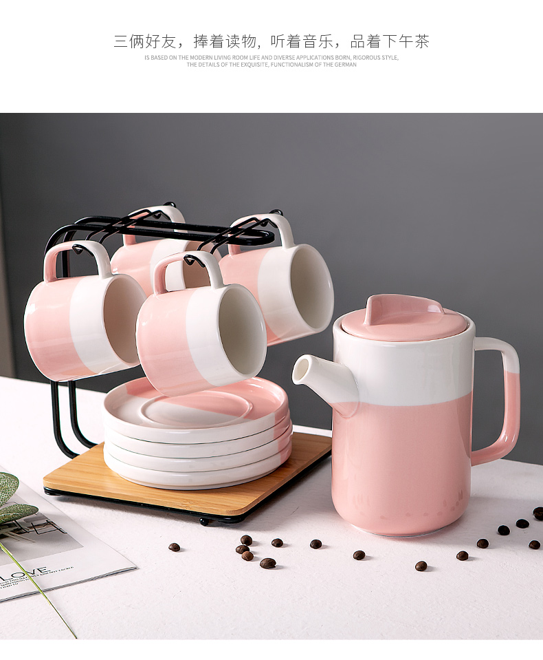 Nordic coffee cup suit household contracted with water glass ceramic cups and saucers ultimately responds cup camellia tea in the afternoon