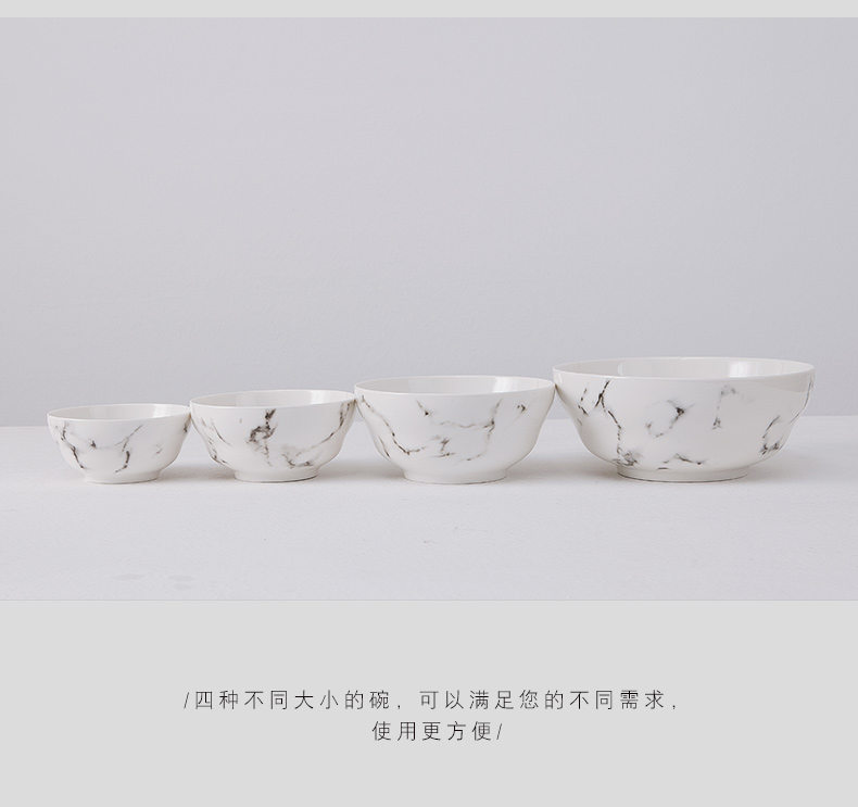 Marbling ceramic bowl with 4.5 inch 8 inch soup bowl Chinese rice bowl of the big rainbow such use tableware rainbow such use