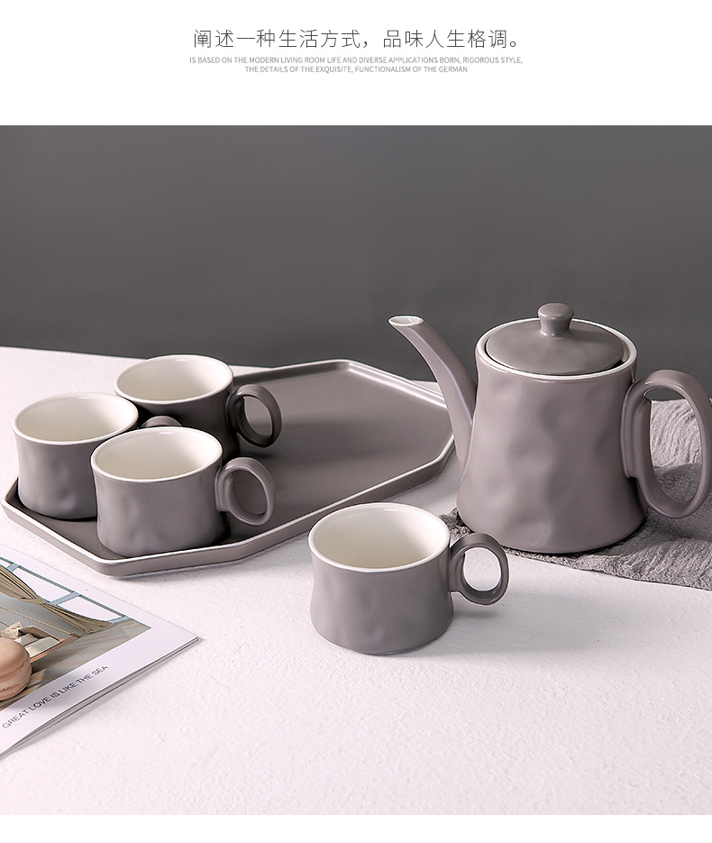 Chinese style home sitting room, dining - room ceramic tea tea set teapot tea kettle cup cold water with a suit