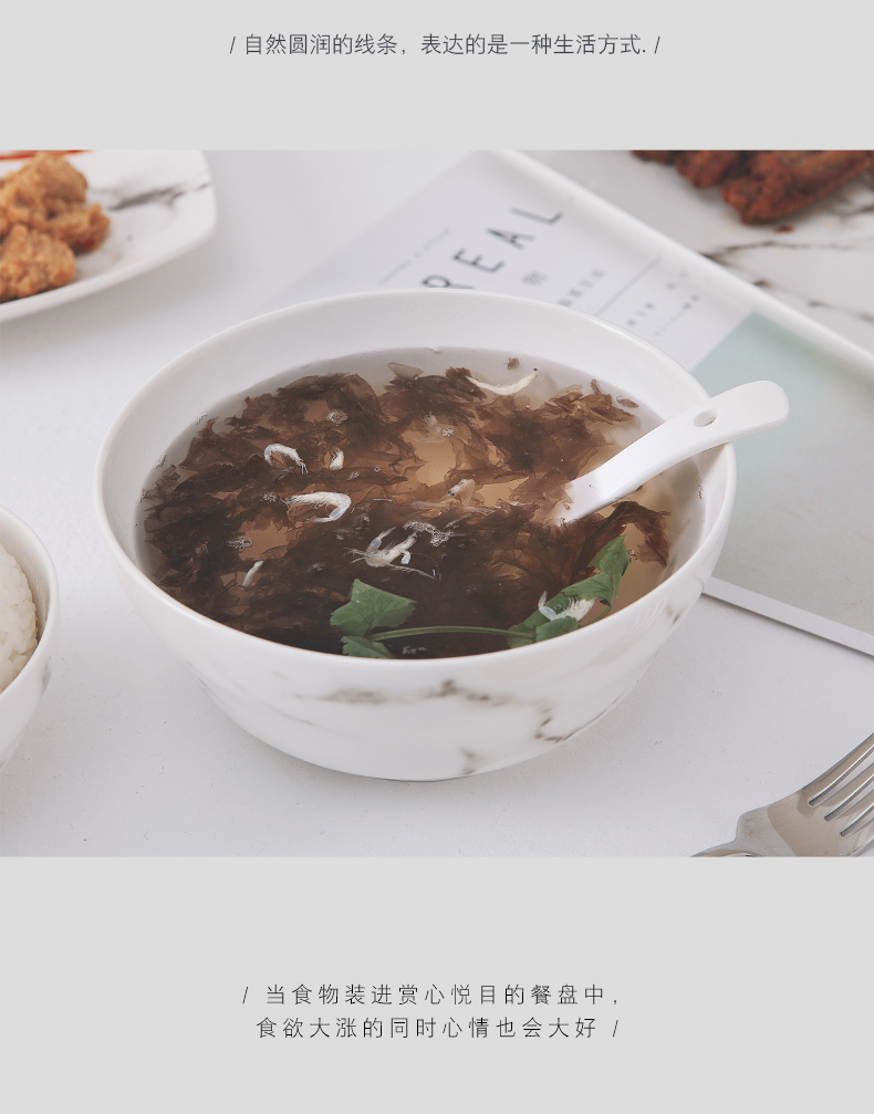 Marbling ceramic bowl with 4.5 inch 8 inch soup bowl Chinese rice bowl of the big rainbow such use tableware rainbow such use