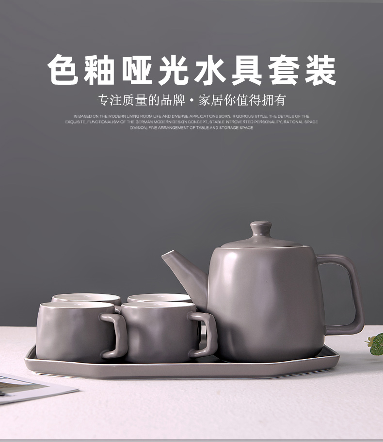 Japanese tea set home sitting room ceramic teapot teacup kettle cold tea kettle cup of water glass suits for