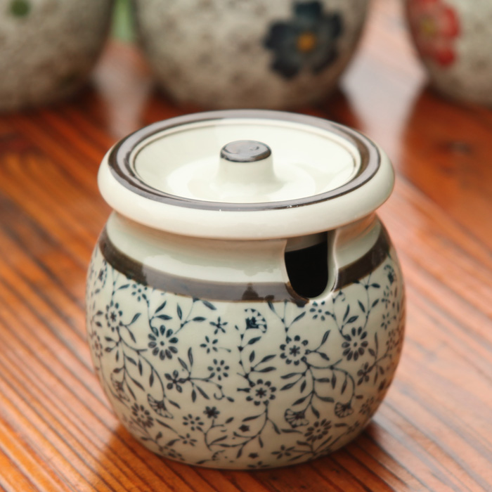 Huai under glaze color porcelain seasoning as cans of rural wind caster kitchen condiment jar of salt shaker ideas under the glaze color