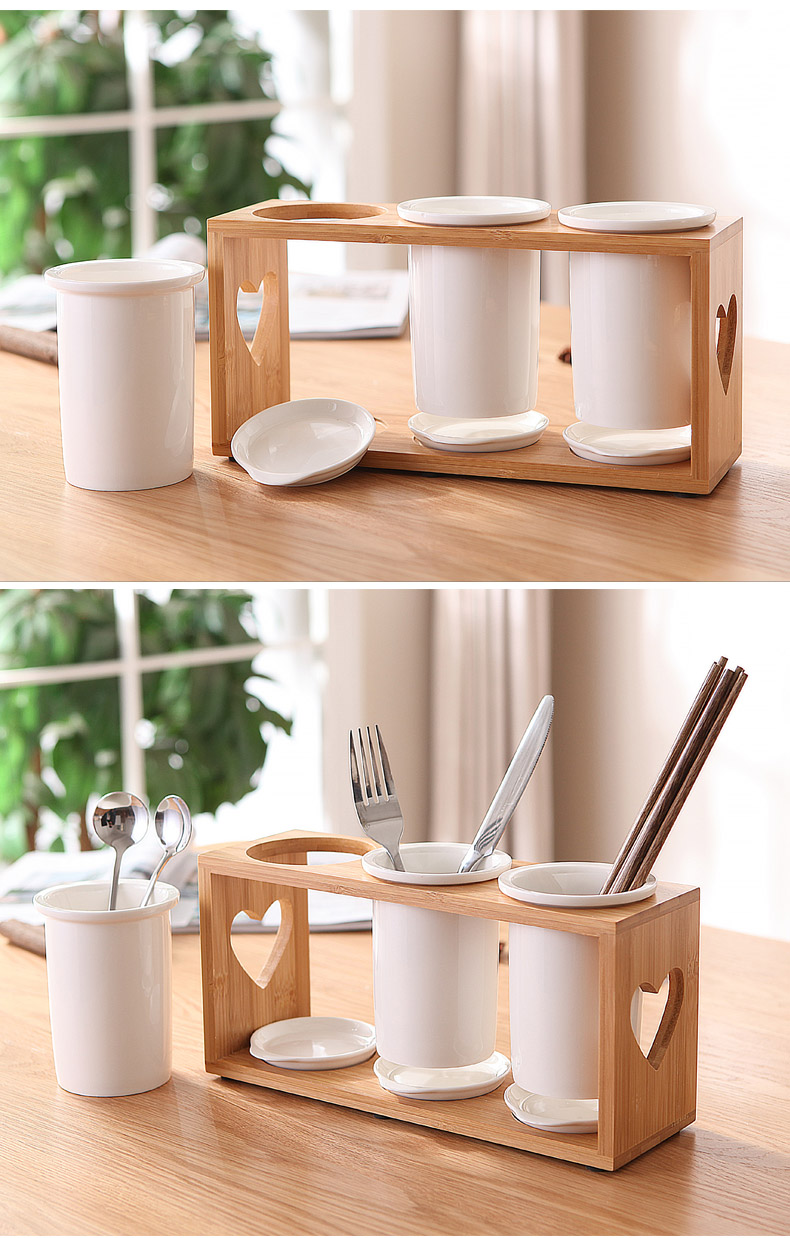 Bamboo chopsticks tube household chopsticks chopsticks chopsticks basket cage drop ceramics tableware chopsticks spoons to receive shelf