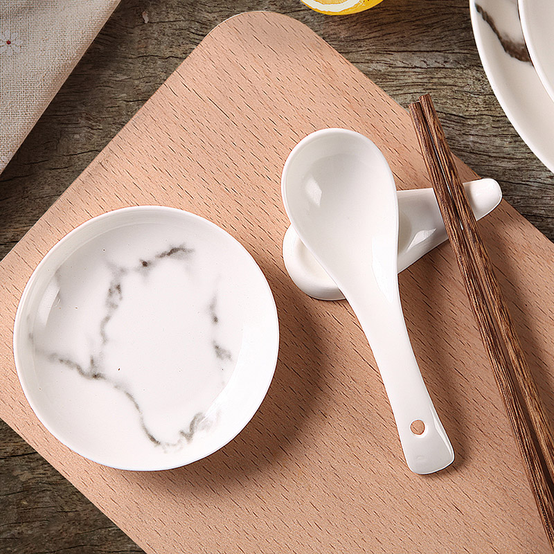 Marble ceramic tableware Chinese ink painting wind dishes rice bowls bowl 0 steak disk the suit