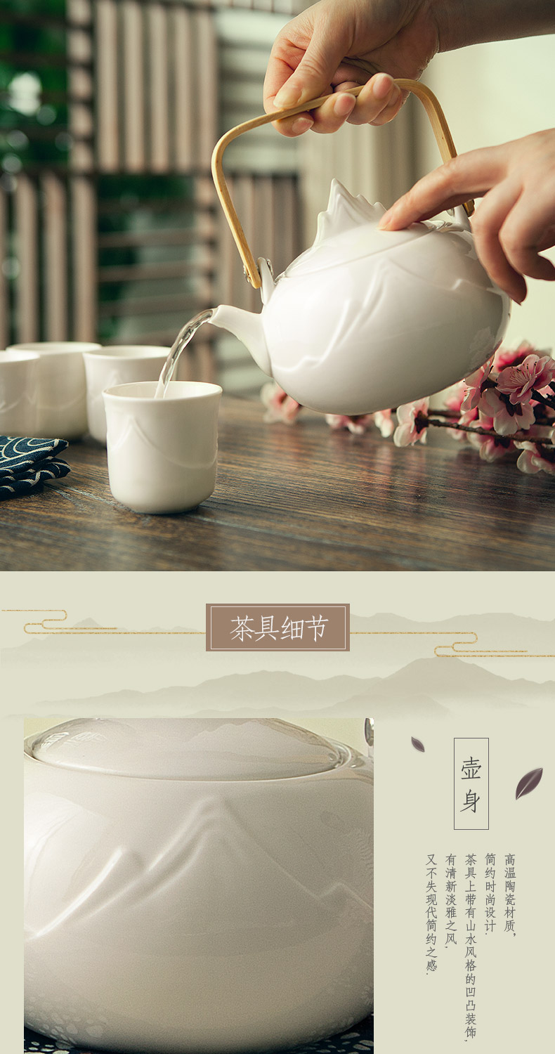 A pot of four cups of tea sets suit Chinese tea cup teapot tea cup with ceramic water kung fu tea set