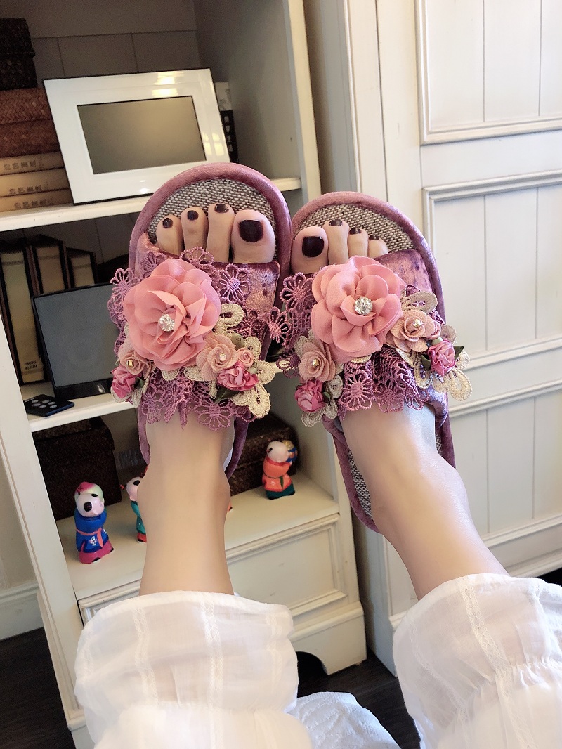 Slippers Home Lady Summer Home Room All Season Cotton Linen Wood Flooring Non-slip Korean Style Tug