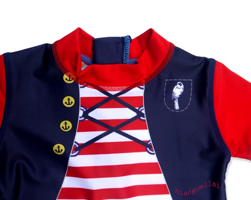 Детский пляжный быстросохнущий купальник для мальчиков, защита от солнца, короткий рукав, 1-5 лет