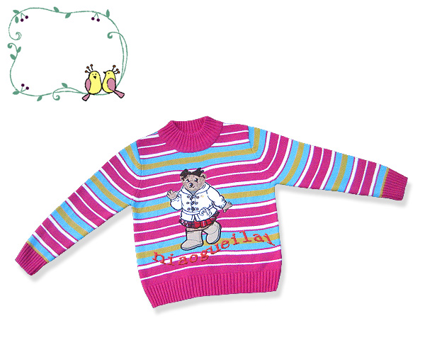 Thickened autumn and winter children's sweater cotton sweater big boy girl round neck sweater cotton knitted bottoming shirt 3-11