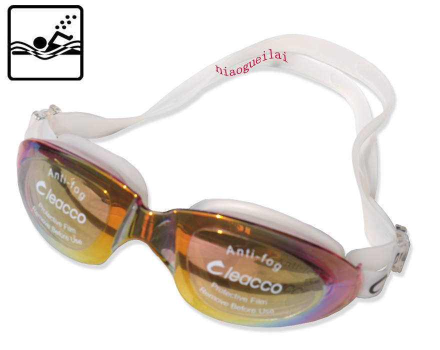 Female male adult high definition fog-proof swimming glasses anti-UV glare big frame swimming goggles diving mirror