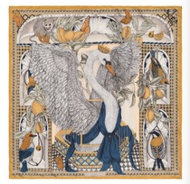  sabina savage British niche brand silk scarf AVIARIUM MARIA Noble and elegant swan