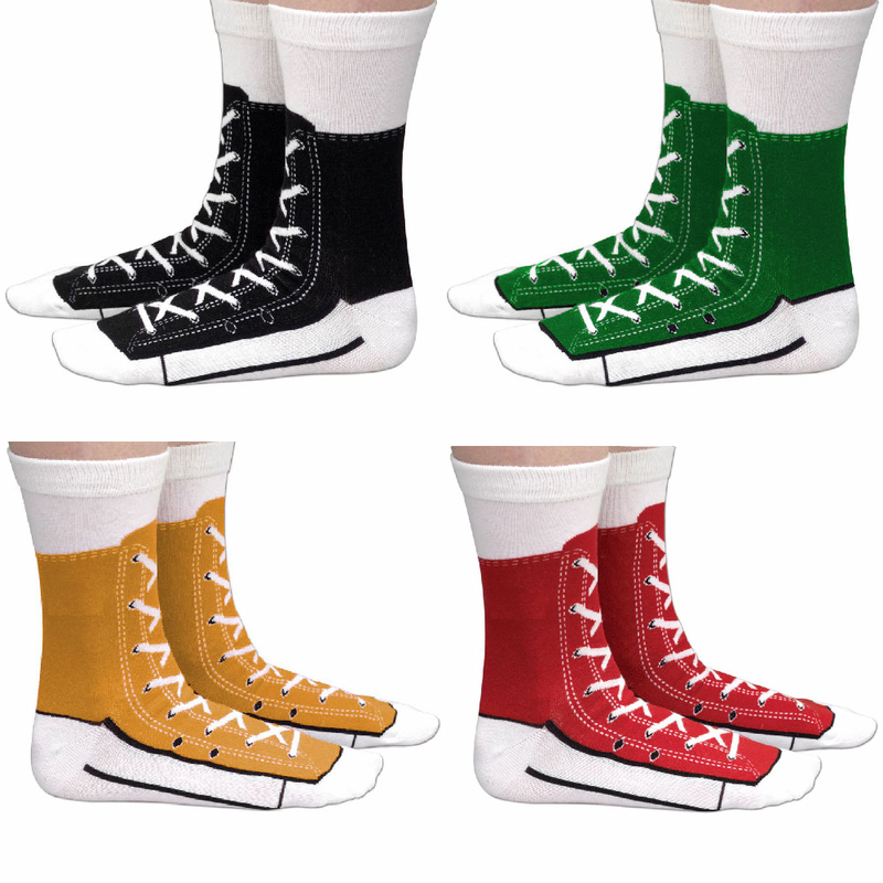 Tiktok-Style Realistic Canvas Shoe Pattern Socks, Funny Mid-Calf Cotton Socks for Boys, Girls, and Couples, Funnysocks