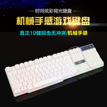 Luminous version of the keyboard and mouse set Home office desktop computer USB wired keyboard and mouse game mechanical feel