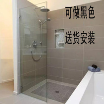  Bathroom shower room open monolithic tempered glass partition door Toilet screen Bathroom wet and dry partition household