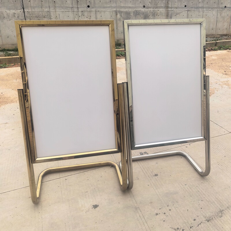 Thickened Waterproof L-Shaped Signboard Display Stand Stainless Steel Sign Hotel Welcome Sign Recruitment Poster Thickened Waterproof L-Shaped Signboard Display Stand Stainless Steel Sign Hotel Welcome Sign Recruitment Poster