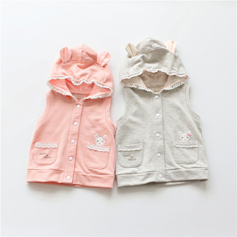 Girl's Mar - Lia Spring and Autumn 2023 new cotton - Korean children's hat vest, a girl's baby shoulder thin