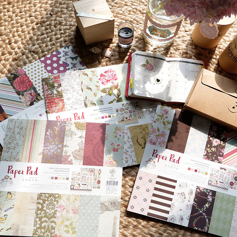 I and NoDIY with the heart sticker Christmas Decorative Paper Art Paper Handmade Paper Art Creative Production Set 12 PP