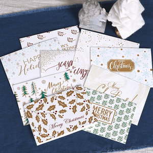 Yiheno Christmas Greeting Card Business Card Christmas Gift Simple Art Embossed Christmas Card 1805