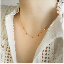 PANAnANA STYLE SUPER SHINY 100 RIDE MINIMALIST ABOUT TEMPERAMENT DROP SMALL SQUARE PIECE NECKLACE LOCK BONE CHAIN WOMAN NOT TO BE COLORED