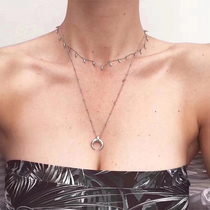 ins wind European and American personality wheat ears flow suminimis sexier lock bone chain necklace woman short choker fashion retro