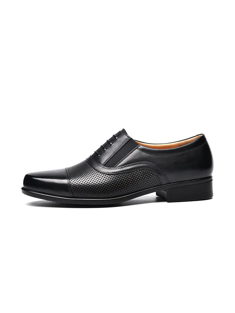 Golden Monkey Authentic Summer Men's Shoes Fake Lace Breathable Business Hollow Cowhide Leather Shoes Breathable Cowhide Three-joint Leather Shoes Men