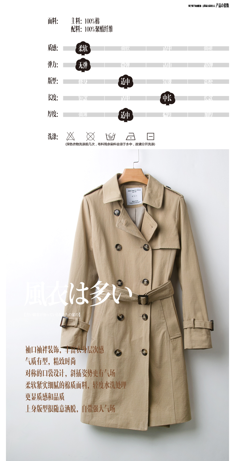 Trench pour femme MEFOUND    en Coton - Ref 3227521 Image 9
