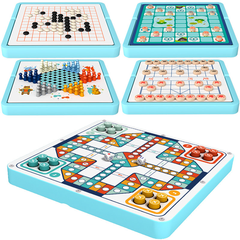 Flying chess Checkers Backgammon chess games for children Chess toys puzzle primary school students multi-purpose games Six-one gifts