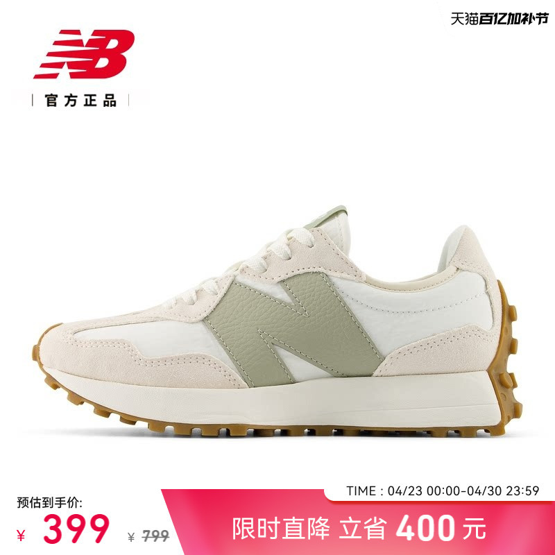 New Balance Nb Official Authentic Women's Shoes, Comfortable and Lightweight Thick-Soled Casual Shoes 327 Series Ws327Ftb