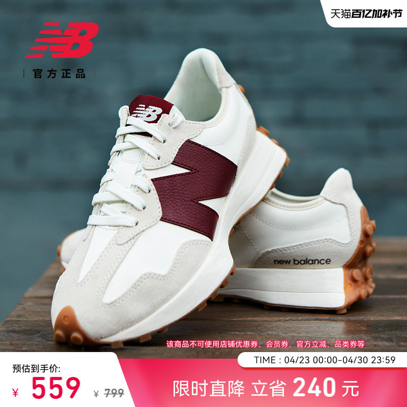 V-Toe Shoes |   New Balance Nb Official Authentic Women's Spring Thick-Soled Red Sports Casual Shoes Ws327Ka