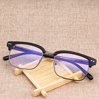 Phiên bản tiếng Hàn của kính retro nam khung kính nửa khung kim loại khung thời trang khung gương kính nữ chống ánh sáng xanh kính nam đẹp