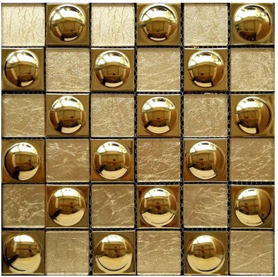 Mosaic gold foil gold hat ceramic antique luxury beautiful KTV bar decoration elegant puzzle background wall