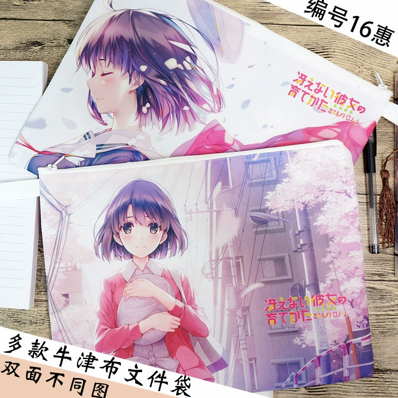 Người qua đường Nữ anh hùng Kato Megumi Saint Megumi Túi tài liệu Anime Túi đựng sách giáo khoa Túi vải hai mặt Túi đựng Túi ngoại vi - Carton / Hoạt hình liên quan