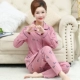 Đồ ngủ cho bà mẹ trung niên mùa xuân và mùa thu cotton thuần mặc nhà phụ nữ dài tay mùa thu và mùa đông cho người trung niên và người lớn tuổi phù hợp với quá khổ - Bên ngoài ăn mặc