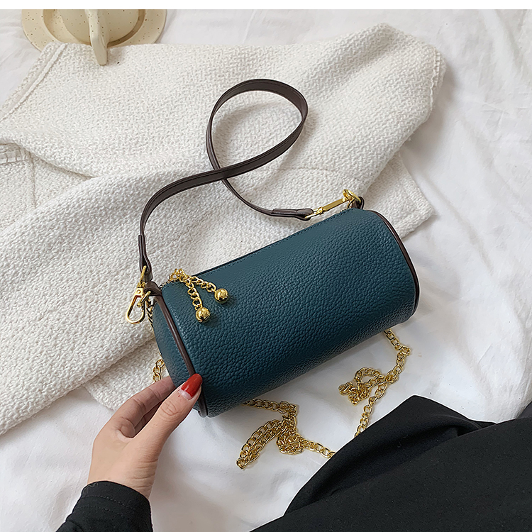 Fashion Retro Solid Color Shoulder Cylindrical Bags Wholesale Nihaojewelry display picture 5