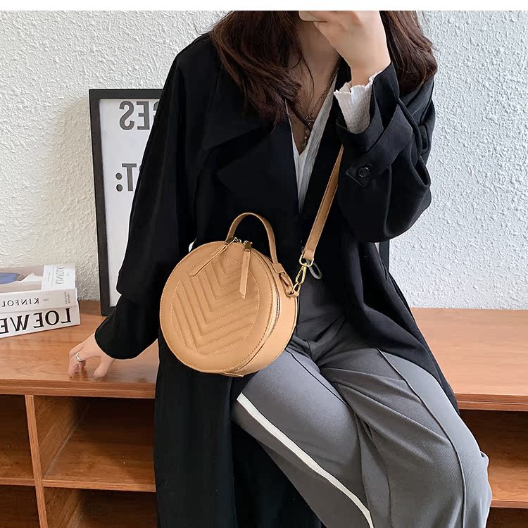 Sacs De Fil De Broderie Populaires Nouveaux Sacs Sac De Messager Sauvage Mode Petit Sac Rond Portable display picture 6