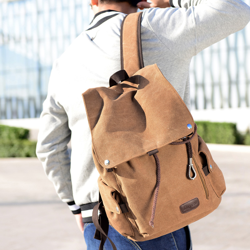 Korean version men's backpack casual backpack travel bag retro canvas bag men's bag student school bag computer bag