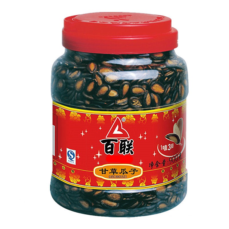 Fuzhou 100 Couplets Melon Seeds Liquorice Taste Ciguazi Black Melon Seeds barrel 900 gr