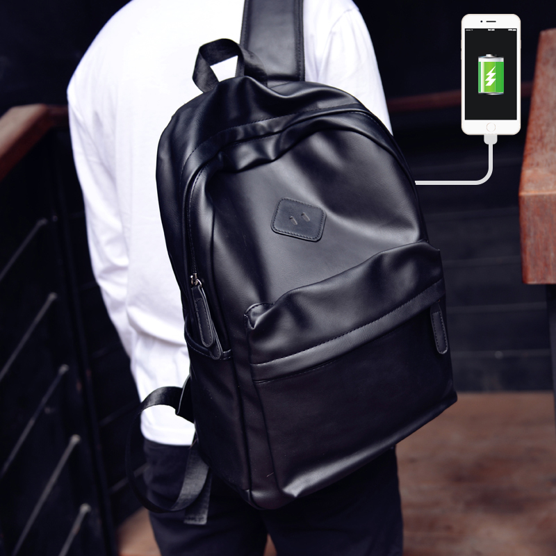 Backpack men's tide business leisure fashion travel computer backpack simple student campus large capacity women's leather school bag