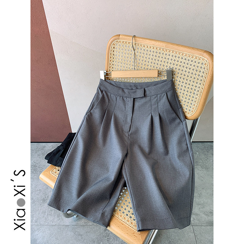 Xiaojia Sushi shorts female spring and autumn new casual pants in pants straight tube loose and lax broad leg pants