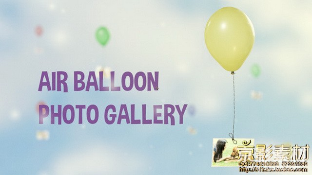 AE模板-漂浮气球相册展示片头 Air Balloon Photo Gallery