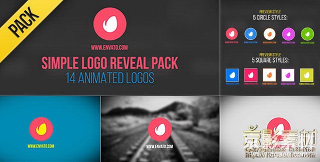 AE模板-14组简洁LOGO演绎片头 Simple Logo Reveal Pack