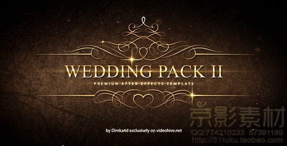 AE模板-唯美优雅爱情微电影婚礼展示片头 Wedding Pack II